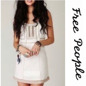 Free People • Ivory Embroidered Shift Dress